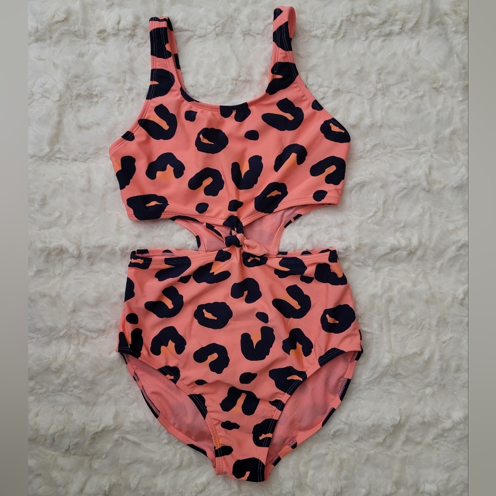 Art Class Girl Leopard Pink Swim Suit Size 14-16 XL NWOT
